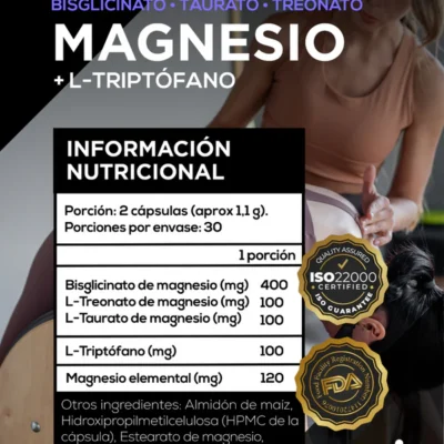 Magnesio + Triptófano Strive 60 cápsulas